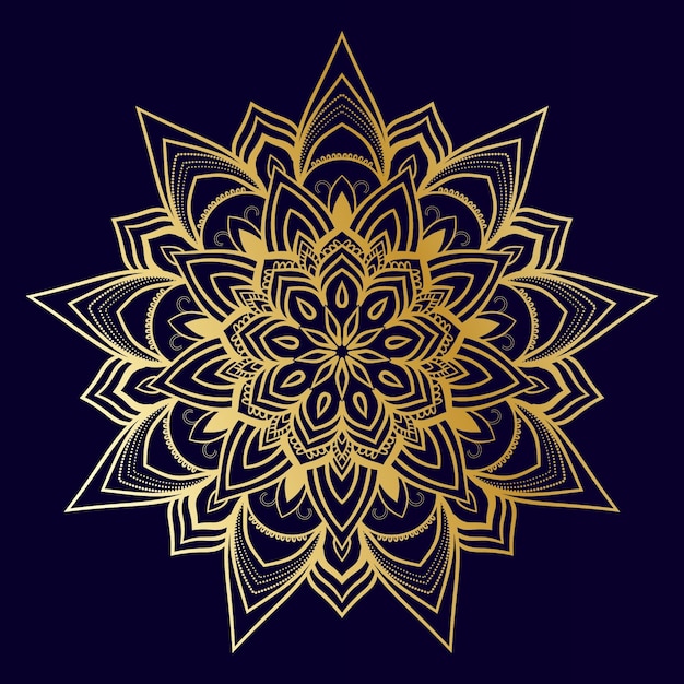 diseño de mandala de estilo arabesco dorado de lujo creativo