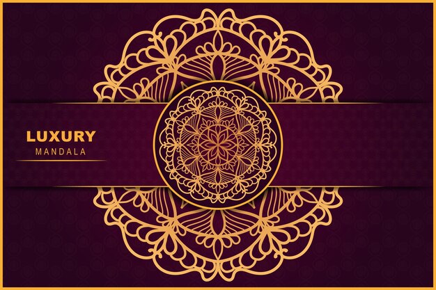 Diseño de mandala de estilo de marco floral de vector libre