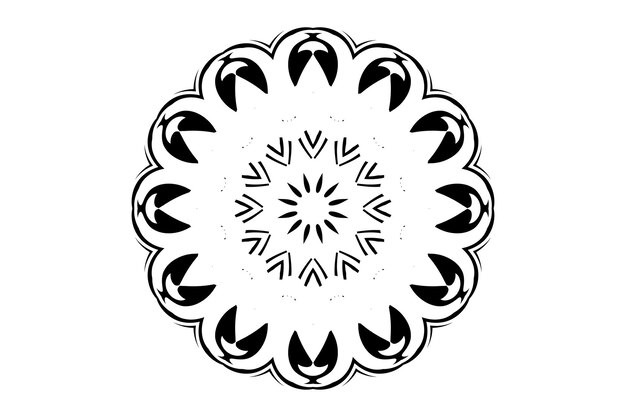 Diseño de mandala con estrella central y formas florales perfectas para la meditación y el arte espiritual