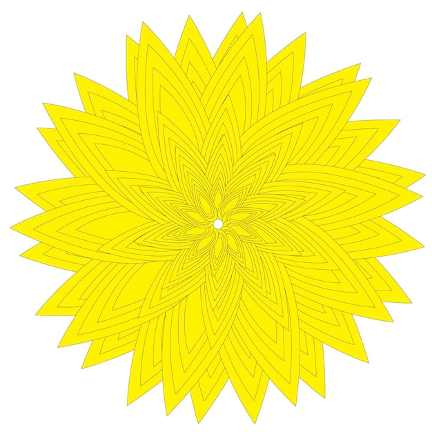 diseño de mandala de flor de sol de hoja