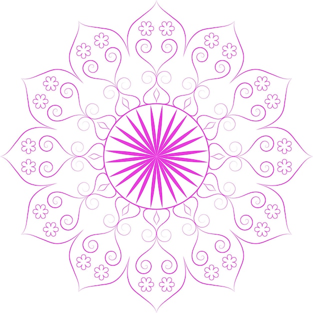 Diseño de mandala floral de color rosa