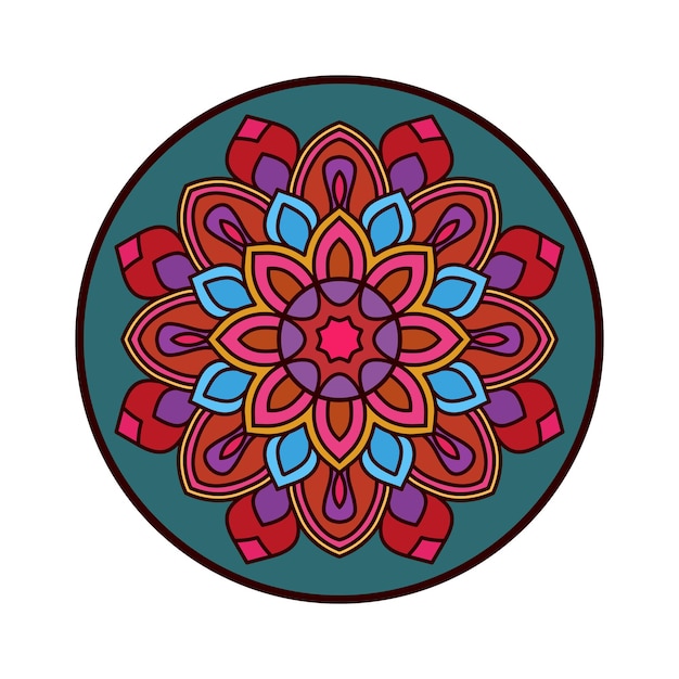 Diseño de mandala floral colorido estilo boho