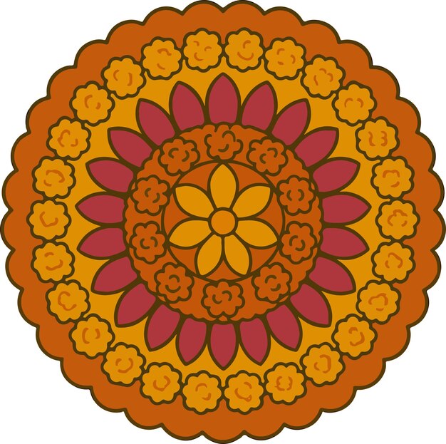 Diseño de mandala floral colorido