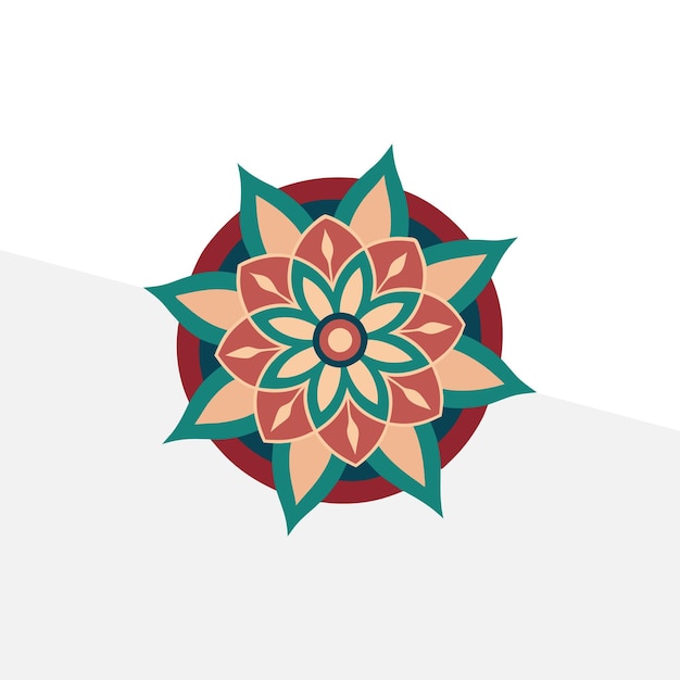 Diseño de mandala floral con patrones geométricos