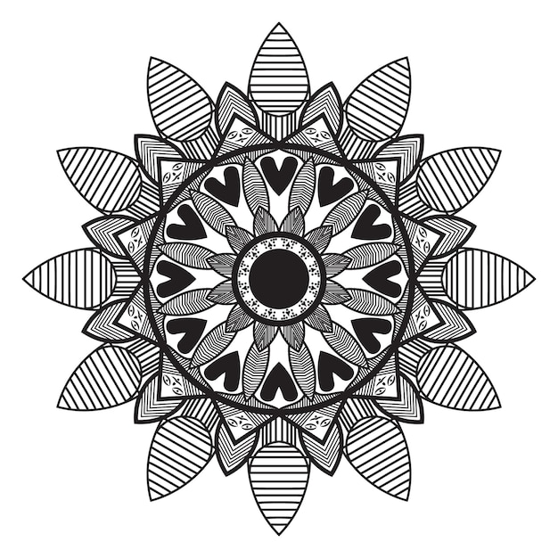 Diseño de mandala floral único fondo de mandala página de libro para colorear vector de ilustración de mandala