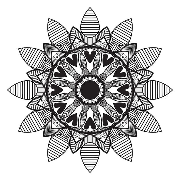 Diseño de mandala floral único fondo de mandala página de libro para colorear vector de ilustración de mandala