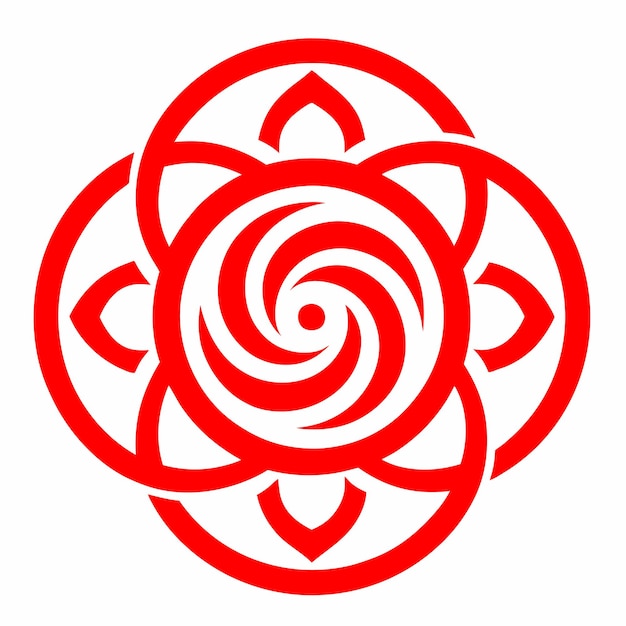 Diseño de mandala geométrica roja Patrones florales intrincados para el arte y la decoración