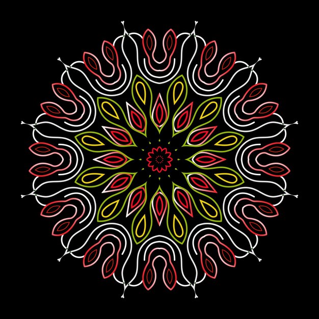 diseño de mandala de henna mehendi de vector floral libre y creativo indio