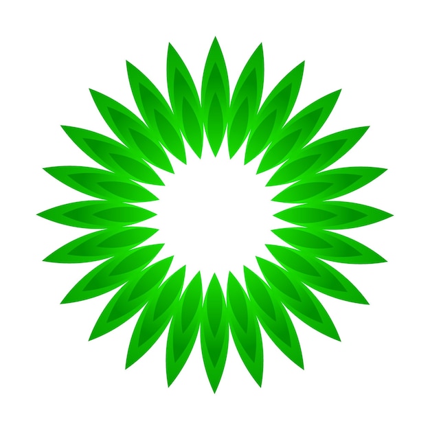 diseño de mandala de hoja verde en un fondo blanco aislado