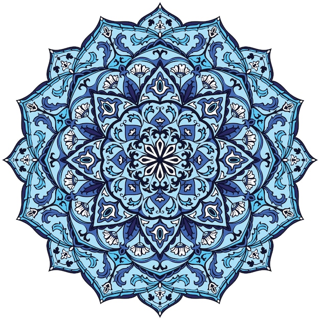 Diseño de mandala indio azul