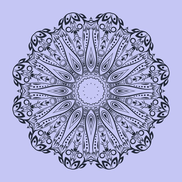 Diseño de mandala indio floral de lujo de vector libre
