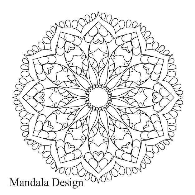 Diseño de mandala para libro de colorear