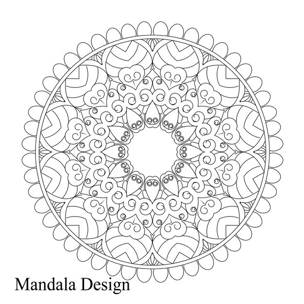 Diseño de mandala para libro de colorear