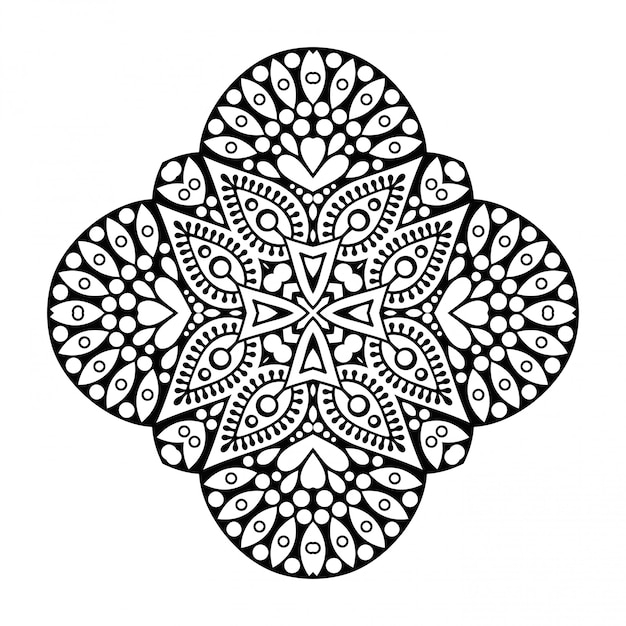 Diseño de mandala. Lineart, elementos decorativos