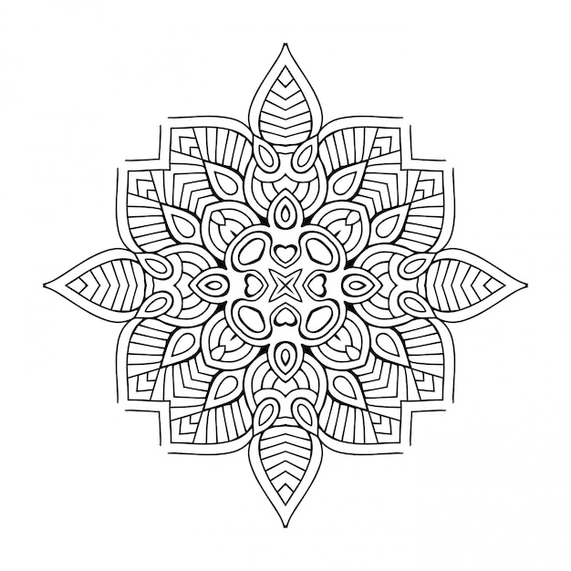Diseño de mandala. Lineart, elementos decorativos