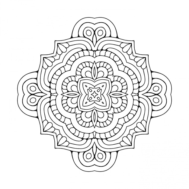 Diseño de mandala. lineart, elementos decorativos