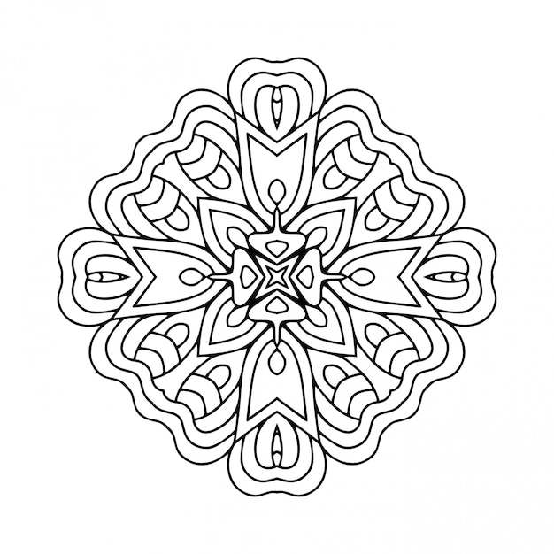 Diseño de mandala. lineart, elementos decorativos