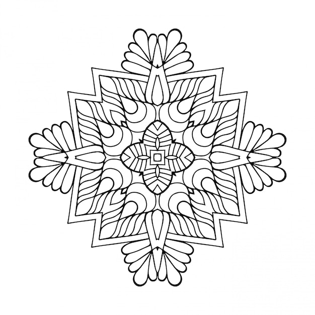 Diseño de mandala. Lineart, elementos decorativos