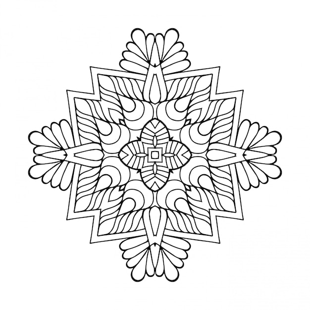 Diseño de mandala. Lineart, elementos decorativos