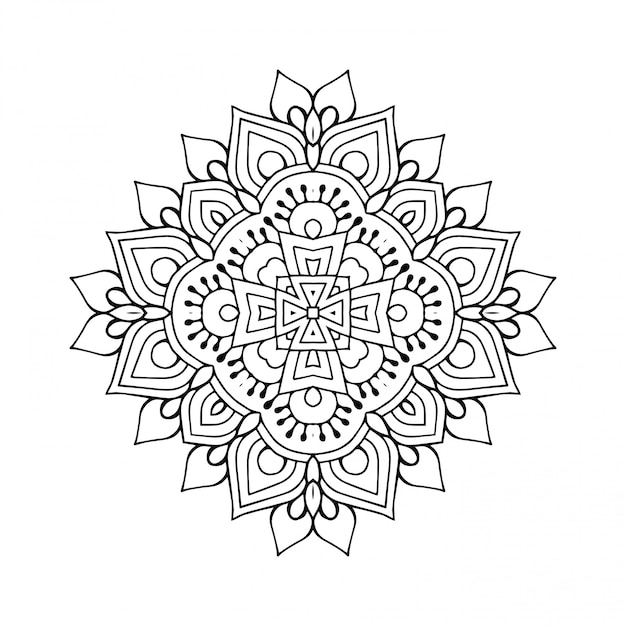 Diseño de mandala. lineart, elementos decorativos