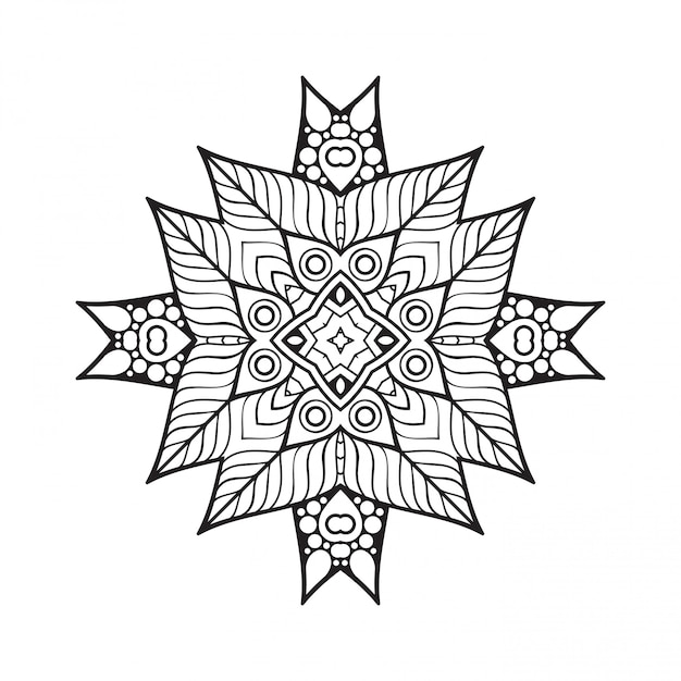 Diseño de mandala. lineart, elementos decorativos