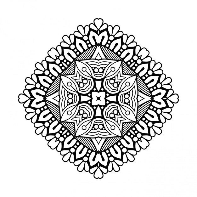Diseño de mandala. Lineart, elementos decorativos