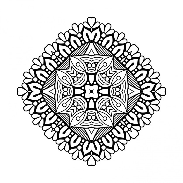 Diseño de mandala. lineart, elementos decorativos