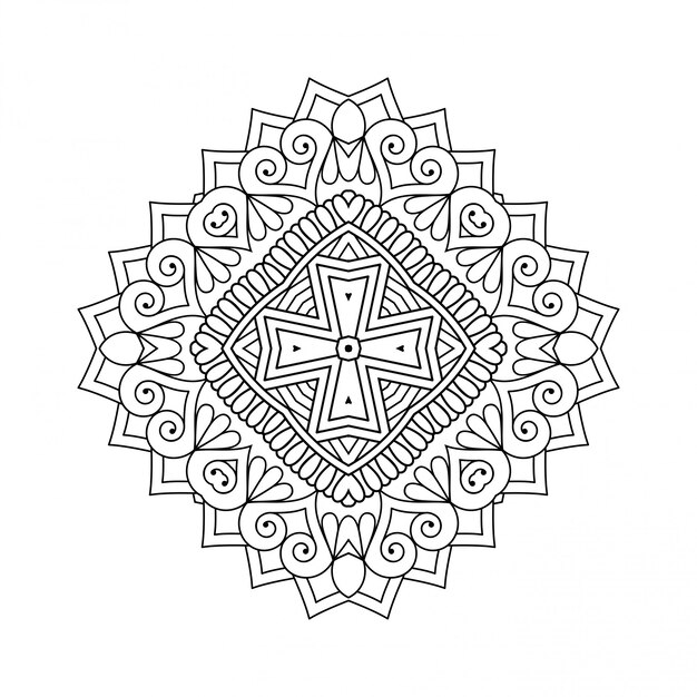 Diseño de mandala. Lineart, elementos decorativos
