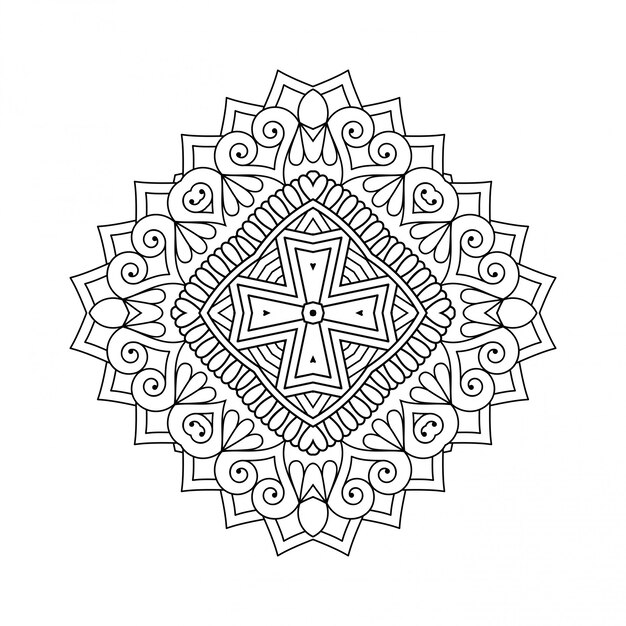 Diseño de mandala. Lineart, elementos decorativos