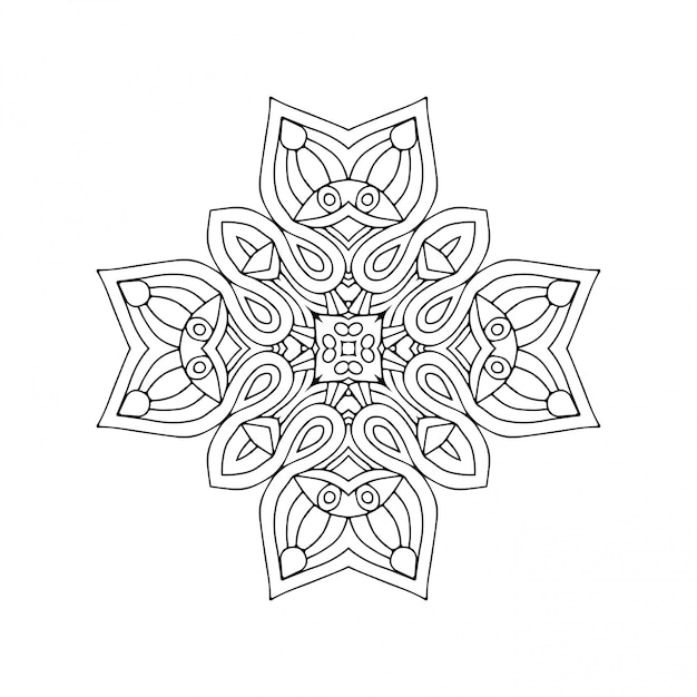 Diseño de mandala. Lineart, elementos decorativos