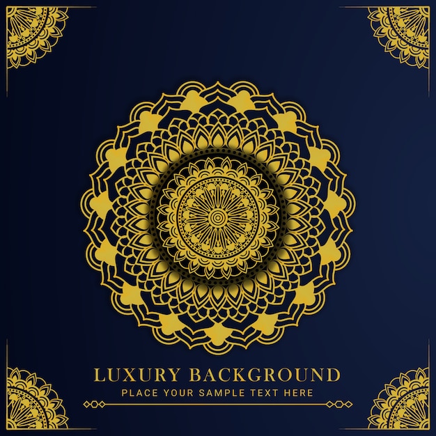 Diseño de mandala de lujo con arabescos dorados, estilo islámico árabe oriental