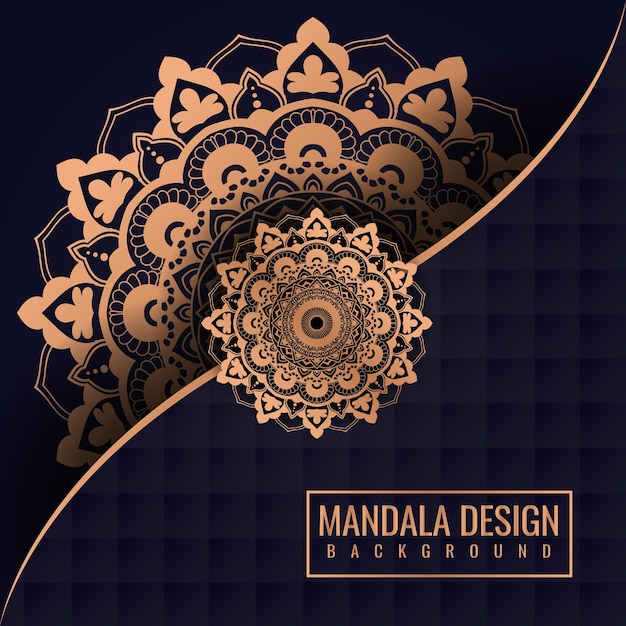 Vector diseño de mandala de lujo en color bronce