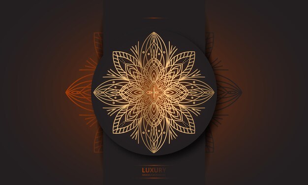 Diseño de mandala de lujo en color dorado.