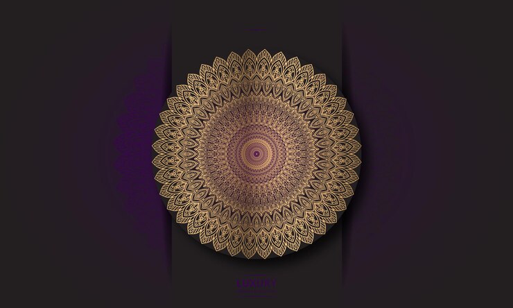 Diseño de mandala de lujo en color dorado.