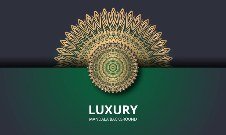 Diseño de mandala de lujo en color dorado.