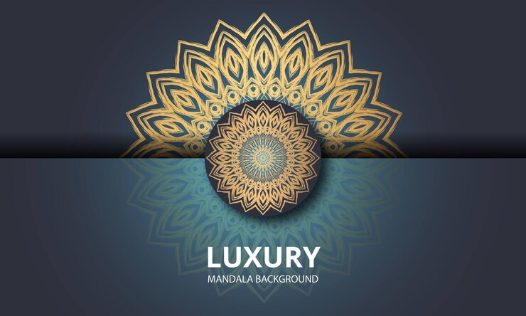 Diseño de mandala de lujo en color dorado.
