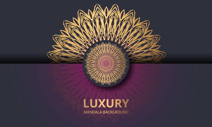 Diseño de mandala de lujo en color dorado.