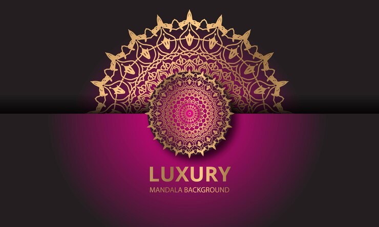 Diseño de mandala de lujo en color dorado.