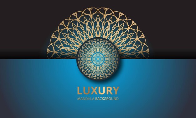 Diseño de mandala de lujo en color dorado.