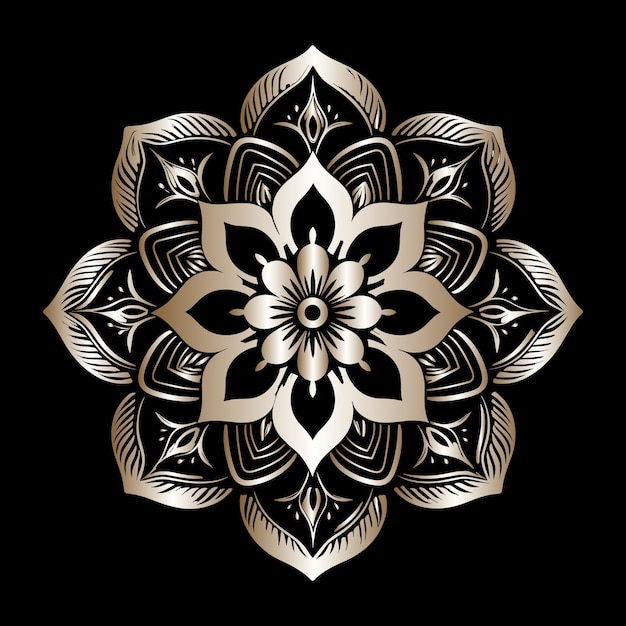 Diseño de mandala de lujo dorado