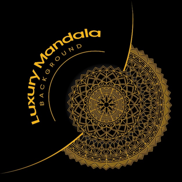 Vector diseño de mandala de lujo dorado