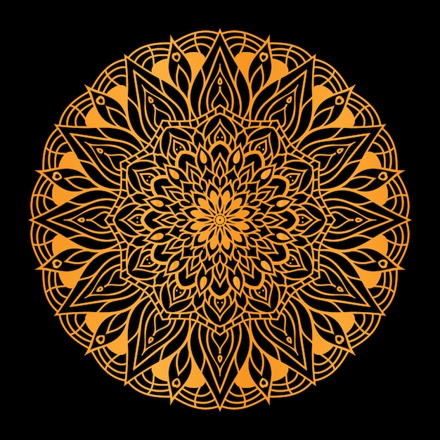 Diseño de mandala de lujo con estilo arabesco dorado