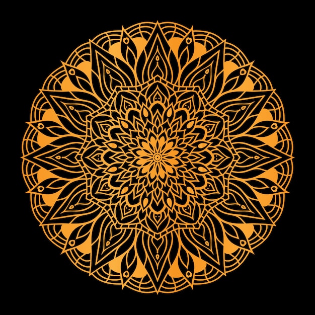 Diseño de mandala de lujo con estilo arabesco dorado