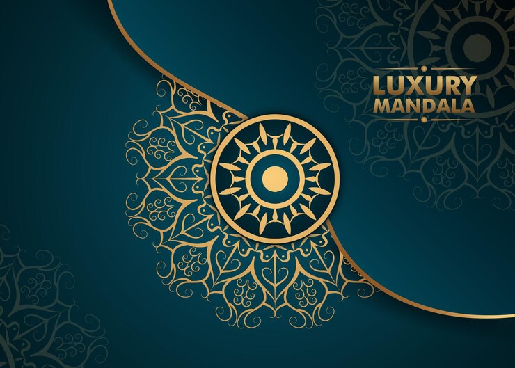 Diseño de mandala de lujo mandala dorado con color degradado