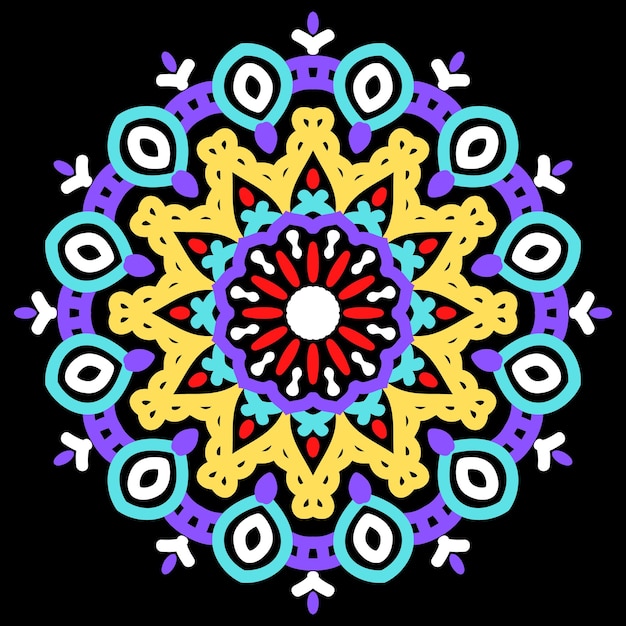 Diseño de mandala moderno colorido real