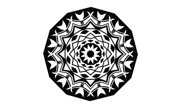 diseño de mandala negro fondo vectorial diseño de patrón floral abstracto vintage