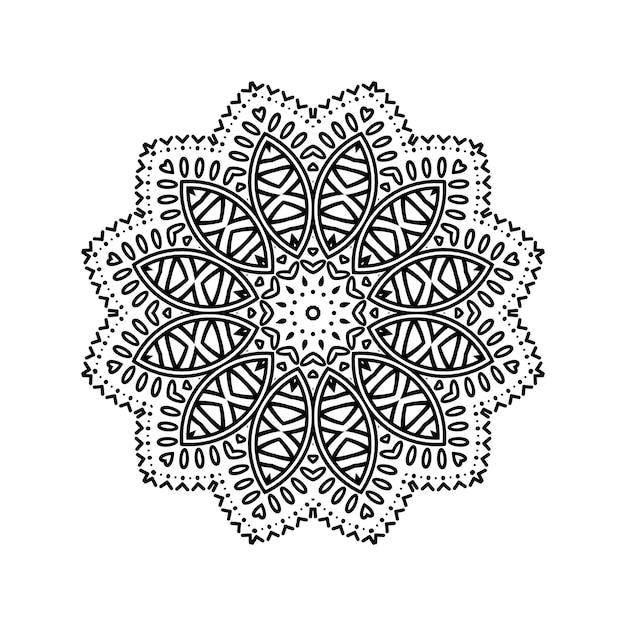 Vector diseño de mandala negro de lujo para el diseño de la decoración de la boda de la bandera del folleto del folleto de la cubierta del cartel de la impresión de fondo