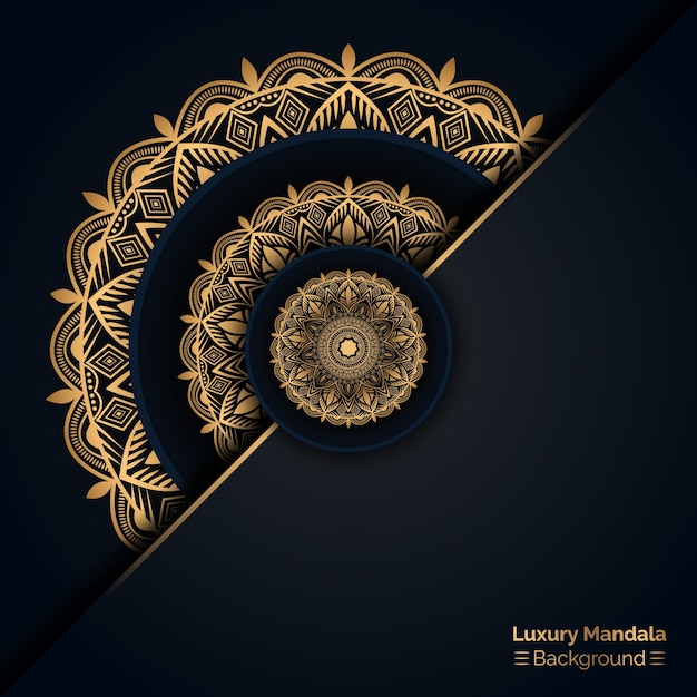 Vector diseño de mandala oriental étnico dorado abstracto para tarjeta de invitación de boda