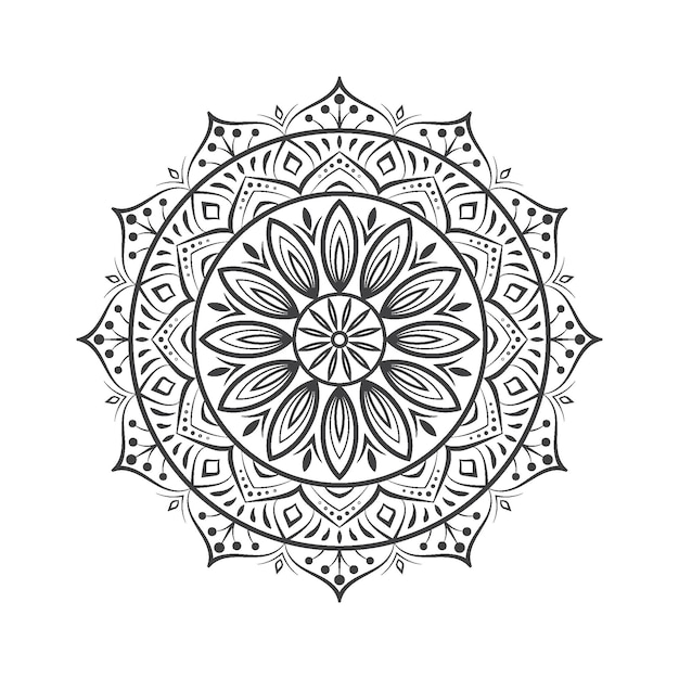 diseño de mandala ornamental en blanco y negro