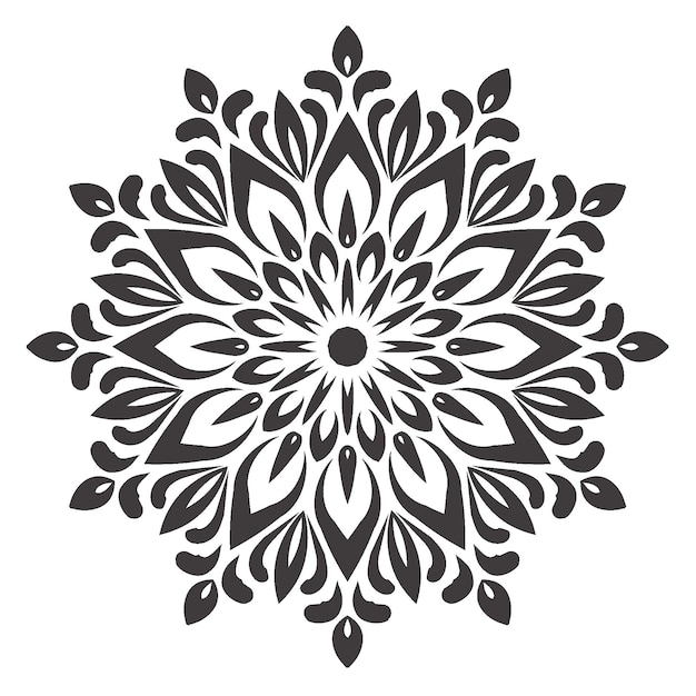 diseño de mandala ornamental en blanco y negro